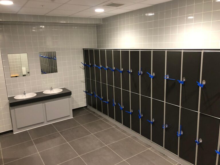 Venesta aluminium lockers and high pressure laminate vanity unit