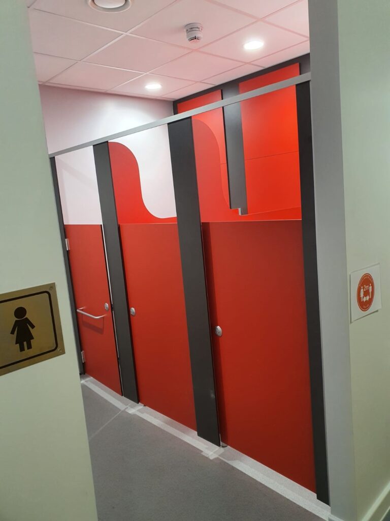 Children's height toilet cubicles