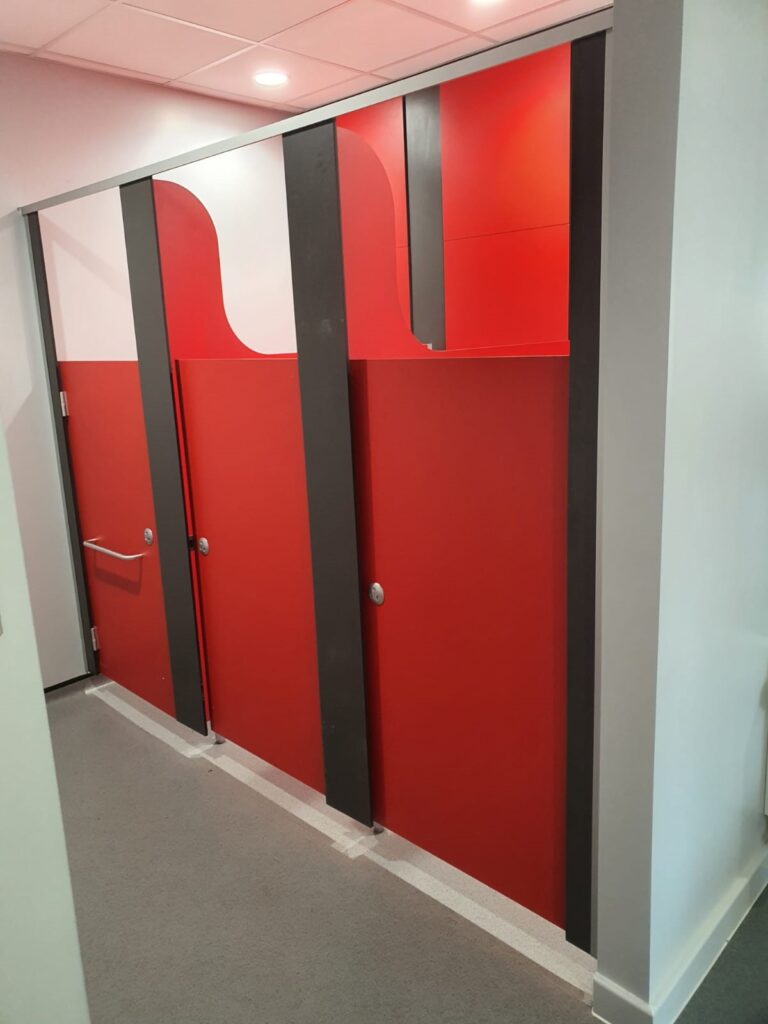 Children's height toilet cubicles