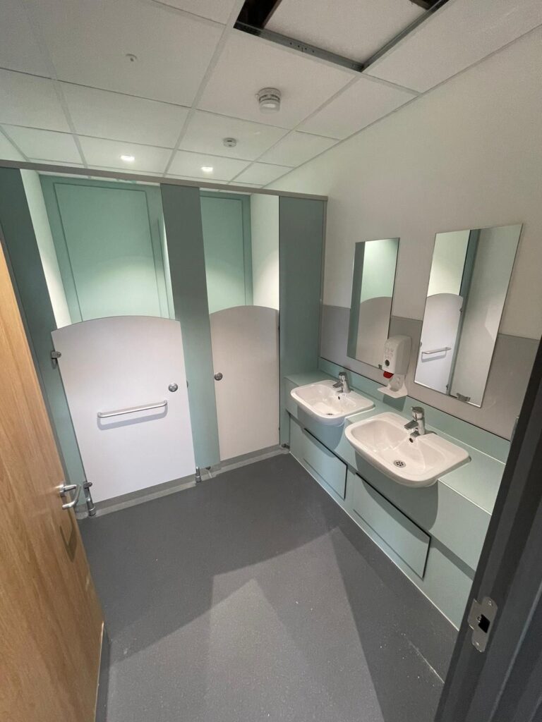 Tots 2 Teens WC cubicles and vanity unit