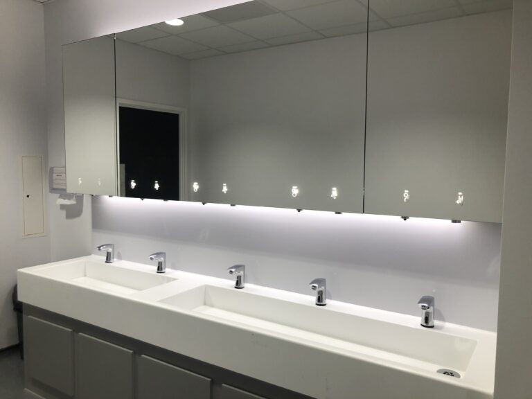 Mirror Unit with concealed hand wash facilities
