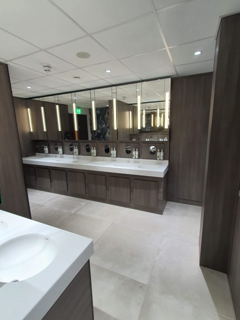 Solid surface vanity front on