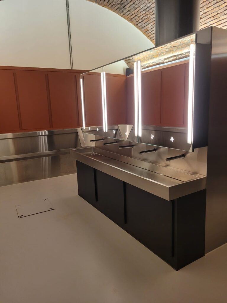 T-IPS Washrooms mirror box unit installation