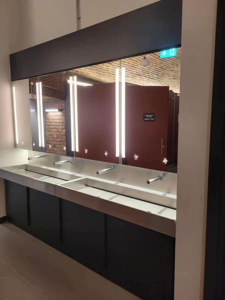T-IPS Washrooms mirror box unit installation