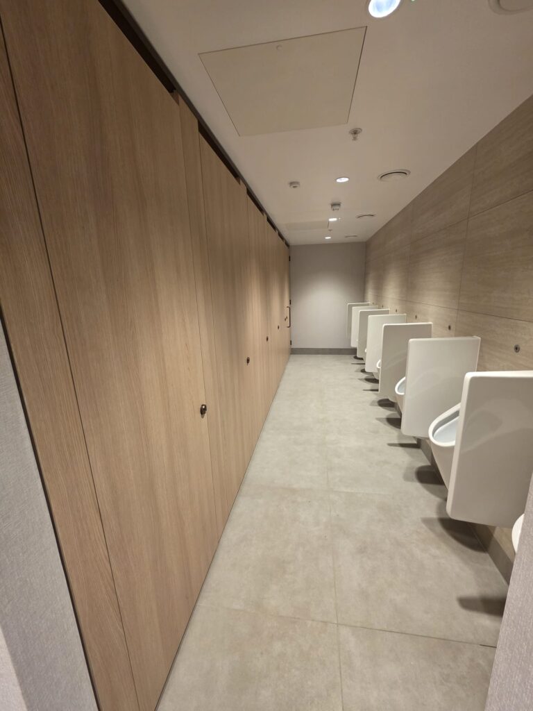 Installation of complete privacy toilet cubicles & urinal IPS and dividers